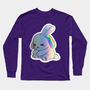 Pouty Rainbow Bunny Long Sleeve T-Shirt